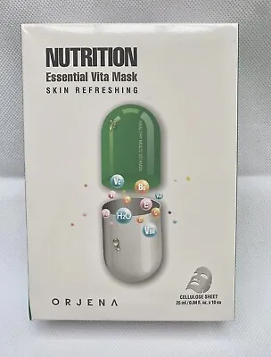 Orjena Nutrition Multi Vitamin Refreshing Mask Sheet Korean Beauty Care X10  NEW • £15.99