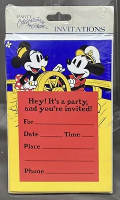 Disney Mickey Mouse And Minnie Mouse ￼Sailing Party Invitations 8 Ct • $2.49