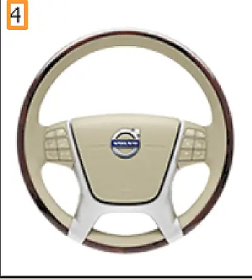 Genuine Volvo 4 Spoke Steering Wheel  Walnut Brown  Soft Beige XC60 S80 31271114 • $670.05