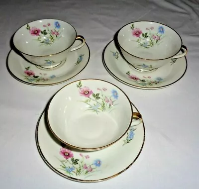 Set Of 3 Limoges A. Lanternier & Co.  Flower Cup And Saucer • $12.99