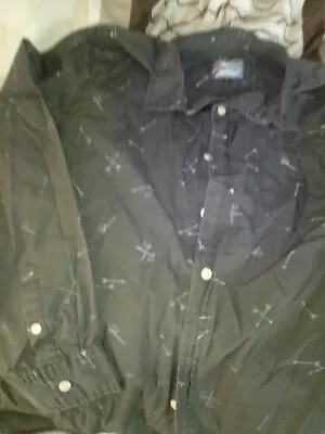 MODERN AMUSEMENT - AXES & ARROWS Gray Long Sleeve Button Down Shirt Men's Large • $16.95