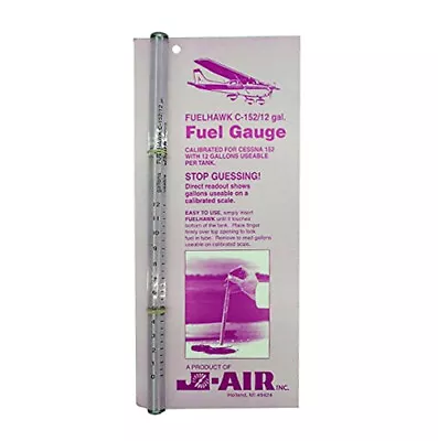 J-Air FUELHAWK C-152 12 Gallon Fuel Gauge Dip Stick Tube Cessna Luso Aviation • $23.52