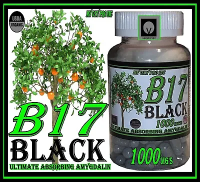 Vitamin B17 BLACK Edition 99.99% AMY Extracted From Apricot Kernels Zinc Magnesi • $44.99