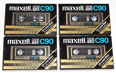4 Factory Sealed Maxell UD XL II C90 Type II Blank Audio Cassette Tapes 1980-82 • $39.95