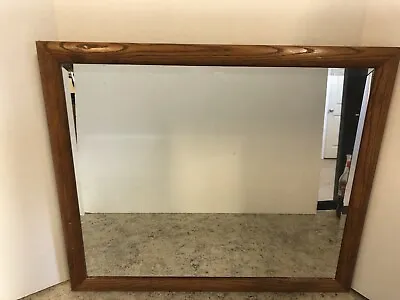 Vintage Oak Wood  Framed Mirror Mid Century Modern 27x23 • $52.15