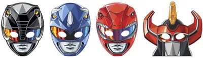 POWER RANGERS HAPPY BIRTHDAY Party MASKS 8pcs Favors Supplies Superheroes • $4.95