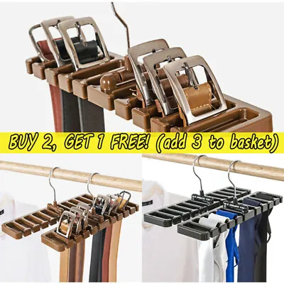 £8.72 • Buy Wardrobe Storage Rack Scarf Tie Belt Organizer Closet Hanger Holder Shelf Rack