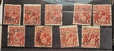 $12 • Buy Australia KGV Head 1d Red LMW Postmark Interest Used *Price For 1 Stamp*