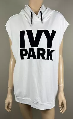 $30 • Buy Ivy Park Black & White Sleeveless Hoodie - Size Large