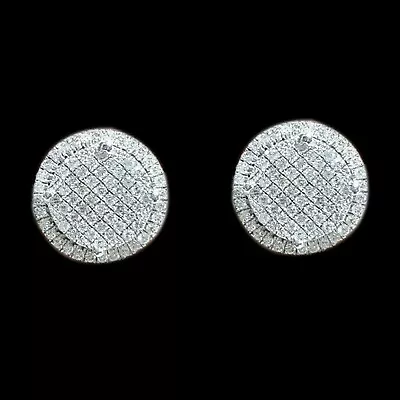 Unisex 14K White Gold Plated 2CT Round Cut Cluster Stud Earrings VVS1 Moissanite • $64.99