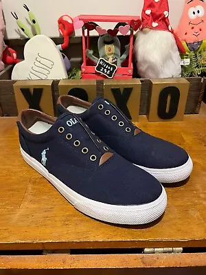 Polo Ralph Lauren Men’s Vito Blue Casual Canvas  Shoes Men’s Size 11.5 • $29.99