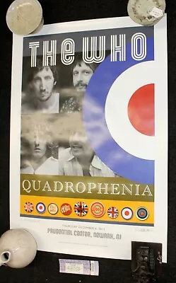 THE WHO - QUADROPHENIA SIGNED POSTER RICHARD EVANS AND CONCERT TICKET & CERT. A • $75