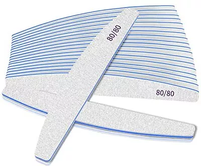 12 Pcs Nail File 80/80 Grit Nail Files For Acrylic Nails & Gel Nails Double • $10.76