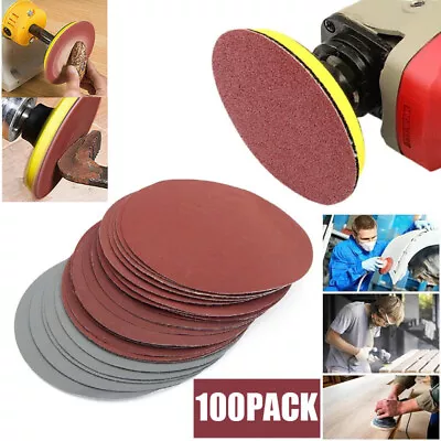 100PCS 6 Inch Sanding Discs 80 Grit Hook Loop Aluminum Oxide Sandpaper US • $17.85