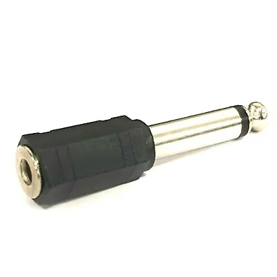 3.5mm Jack Mono To 6.35mm Jack MONO Audio Adapter 6.3mm 1/4 Inch Adaptor • £1.79