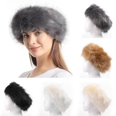 £5.31 • Buy Ladies Faux Fur Headband Hat Fleece Lined Russian Winter Ski Ear Muff Warmer UK