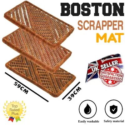 £15.90 • Buy Large Boston Natural Coir Door Mat Wire Boston Brush Doorway Metal Frame 39x59cm