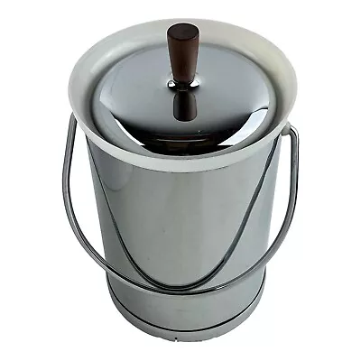 Kromex Mid Century MCM Insulated Chrome Ice Bucket W Lid Tongs Barware Vintage • $25.99