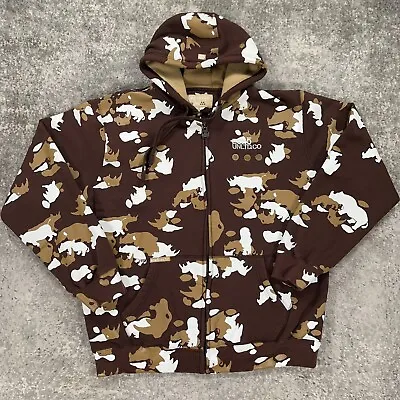 Ecko UNLTD Hoodie Sweatshirt Mens XL Brown Rhino Logo All Over Print Streetwear • $59.98