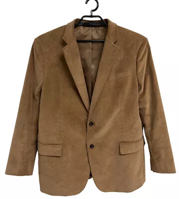 Stafford Men's Light Brown Two Button Collared Corduroy Suit Jacket Size 48R • $27