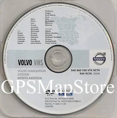 2002 2003 2004 2005 2006 Volvo S80 XC90 Navigation DVD West & South Central Map • $75