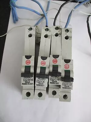 £19.95 • Buy WYLEX NSBS SERIES 2  B / C RATED 6 10 16 20 32 40 AMP 30mA SINGLE POLE RCBO'S