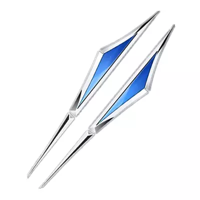 2Pcs Emblem Sticker Car Front Door Side Fender Cover Trim Silver/Blue Decals • $14.30