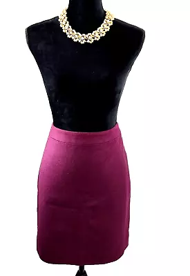 J Crew Adult Size 8 Petite Pencil Skirt Lined Burgundy Wool Blend B0384 New Tags • $22.24