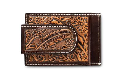 Ariat Money Clip Feather Embossed - Accessories Wallet - A3557802 • $40