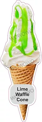 Ice Cream Van Sticker Lime Waffle Cone Ice Cream Stickers Decals • £3.95