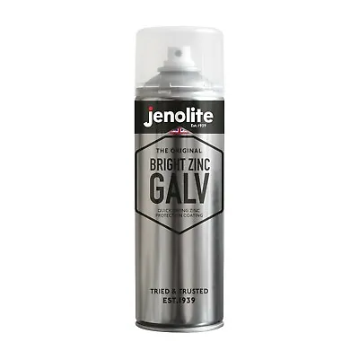 JENOLITE Bright Zinc Galvanising Aerosol Spray Paint | Primer & Topcoat | 500ml • £34.99