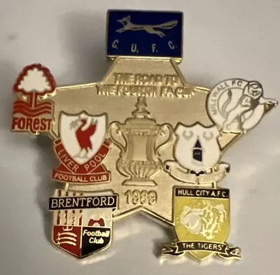 Liverpool FC Pin Badge Old Road To The 4th FA Cup 1989 Winners • £7.50
