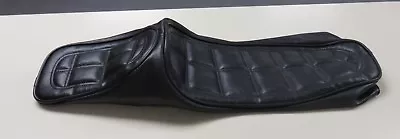 Quilted Black Vinyl Motorcycle Seat Skin/cover Only Harley Sportster Vintage NOS • $14.36