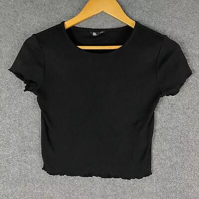 Jay Jays Crop Top Womens Extra Small Black Shirt Bodycon Midriff Ribbed Ladies • $4.81