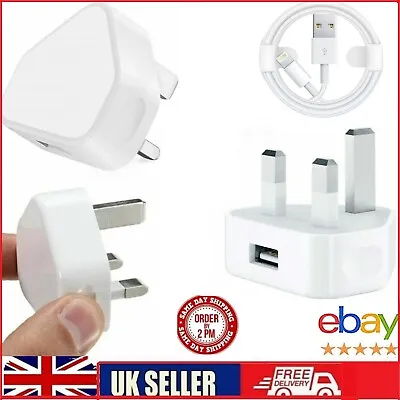 Fast UK Mains 3 Pin Wall USB Charger Charging Plug Adapter For IPhone Samsug • £3.80