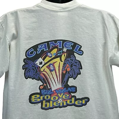 Camel Cigarettes Las Vegas Vintage 90s T Shirt X-Large Groove Blender Mens White • $27.29