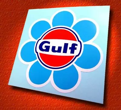 GULF OIL • 60's Style Flower Sticker • Racing Colors • Retro Decal   • $4