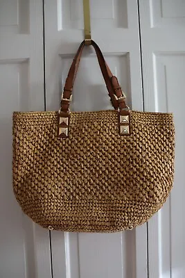 Michael Kors Straw/Lether Purse/Tote – Gorgeous Handles/Straps -- Cool! • $85