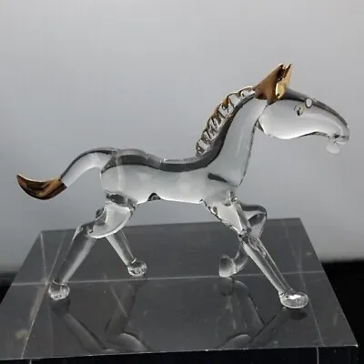 Murano Art Glass Horse Figurine - 8cm Handmade Excellent • £14