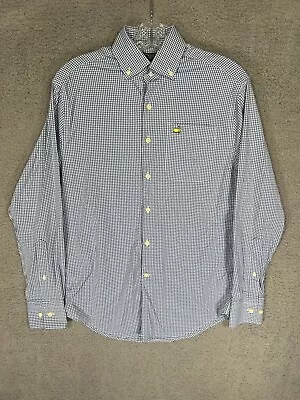 Peter Millar Masters Shirt Mens Small Blue White Check Button Down Performance • $59.87