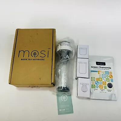 Mosi Portable Tea Infuser Thermo Tumbler W/ Accessories Grey And Green Chamomile • $49.98