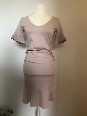 $25 • Buy Pea In A Pod Ladies Maternity Dress Size 8 Stretchy Bodycon Pale Pink