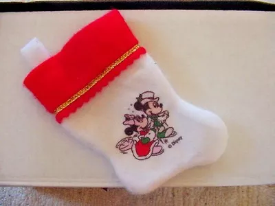 Mickey Mouse Minnie Mouse Miniature Christmas Stocking Walt Disney • $15