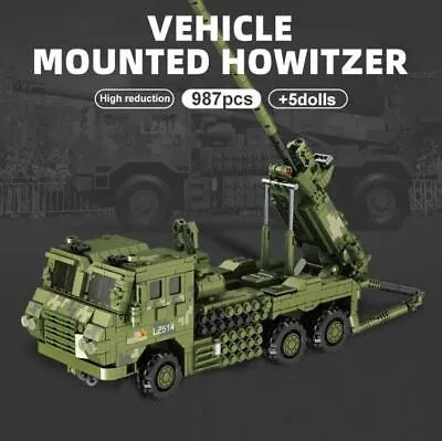 Military Howitzer Artillery 5H-15 Type Vehicle Army Weapon Building Blocks • $140.40