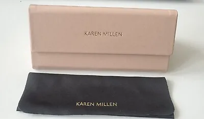 Karen Millen Glasses Case & Cloth Triangular Folding Nude Pink Faux Leather • £6