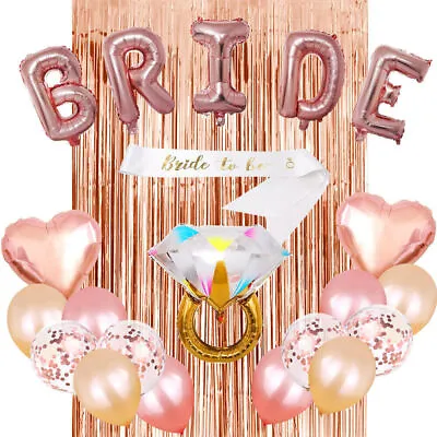 $21.37 • Buy Hen Party Bride To Be Bridal Shower Decorations Diamond Ring Foil Balloons Set