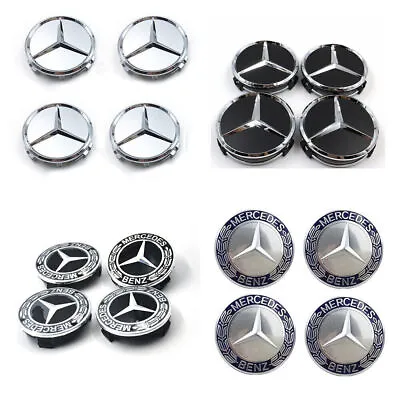 4PCS 75mm Wheel Center Hub Caps Cover Logo Badge Emblem For Mercedes Benz USA • $9.99