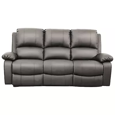 Leather Recliner Sofa Milan Light Grey Brown Red Armchair 2 Seater 3 Seater Sofa • £369.99