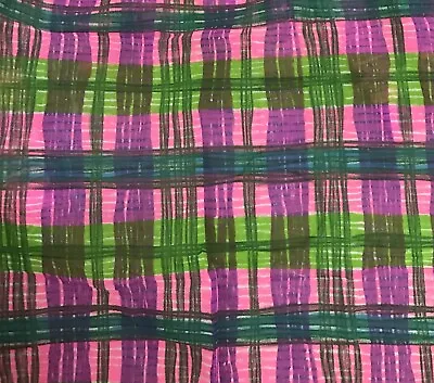 Strip Voile Semi See-Through Printed Cotton Fabric 45” Width 1 Yard • $3.99