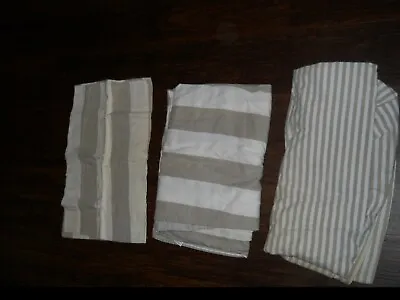 *Martha Stewart Collection - Tan Stripe -100% Cotton Flannel 3-Pc Sheet Set TWIN • $5.97